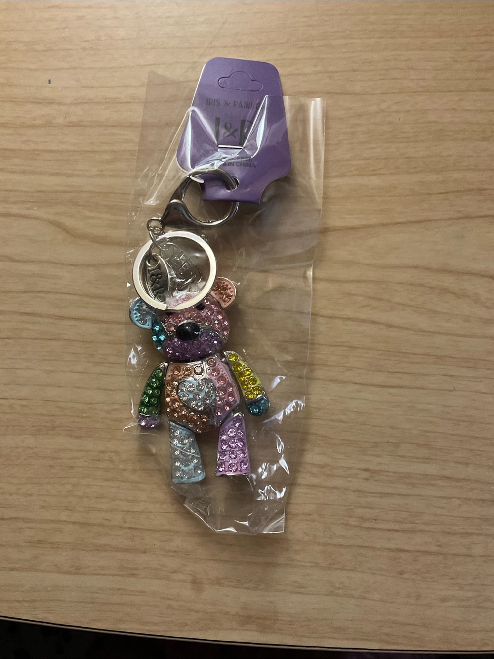 I&R Crystal Multicolor Teddy Bear Keychain - Women Accessories